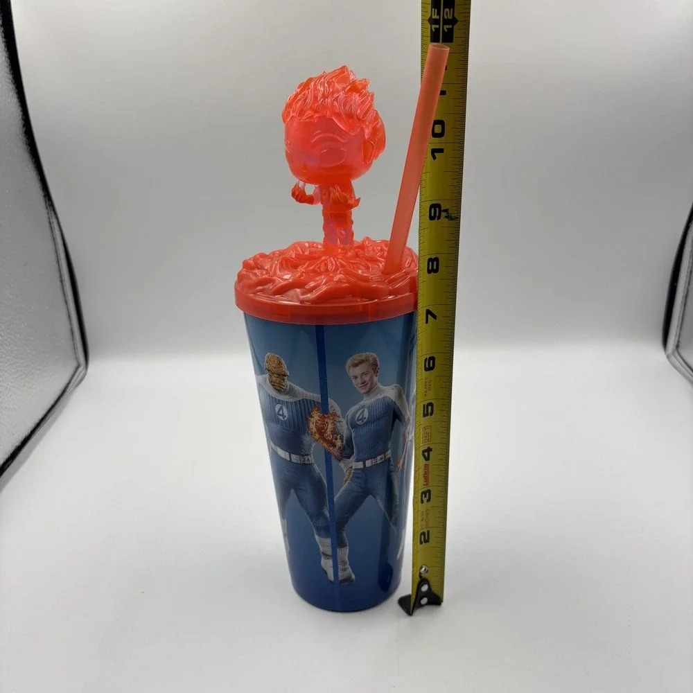 Marvel Fantastic Four‎ 32 Oz Human Torch Tumbler Cup With Lid Straw 2025 Movie
